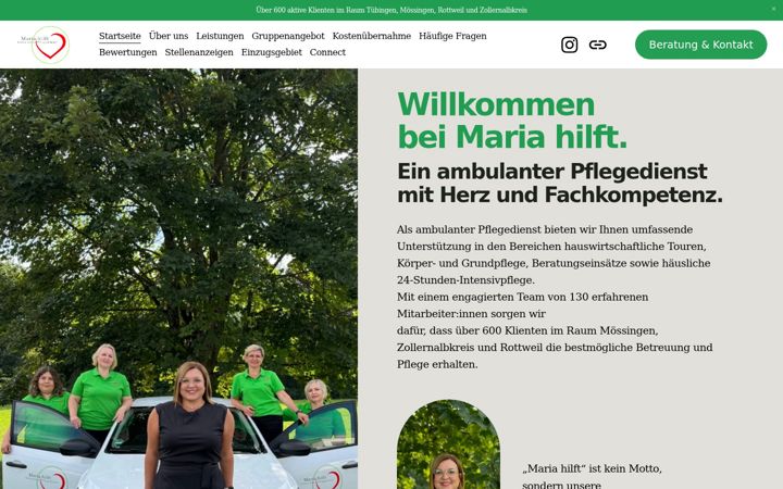 Screenshot of maria-hilft.org