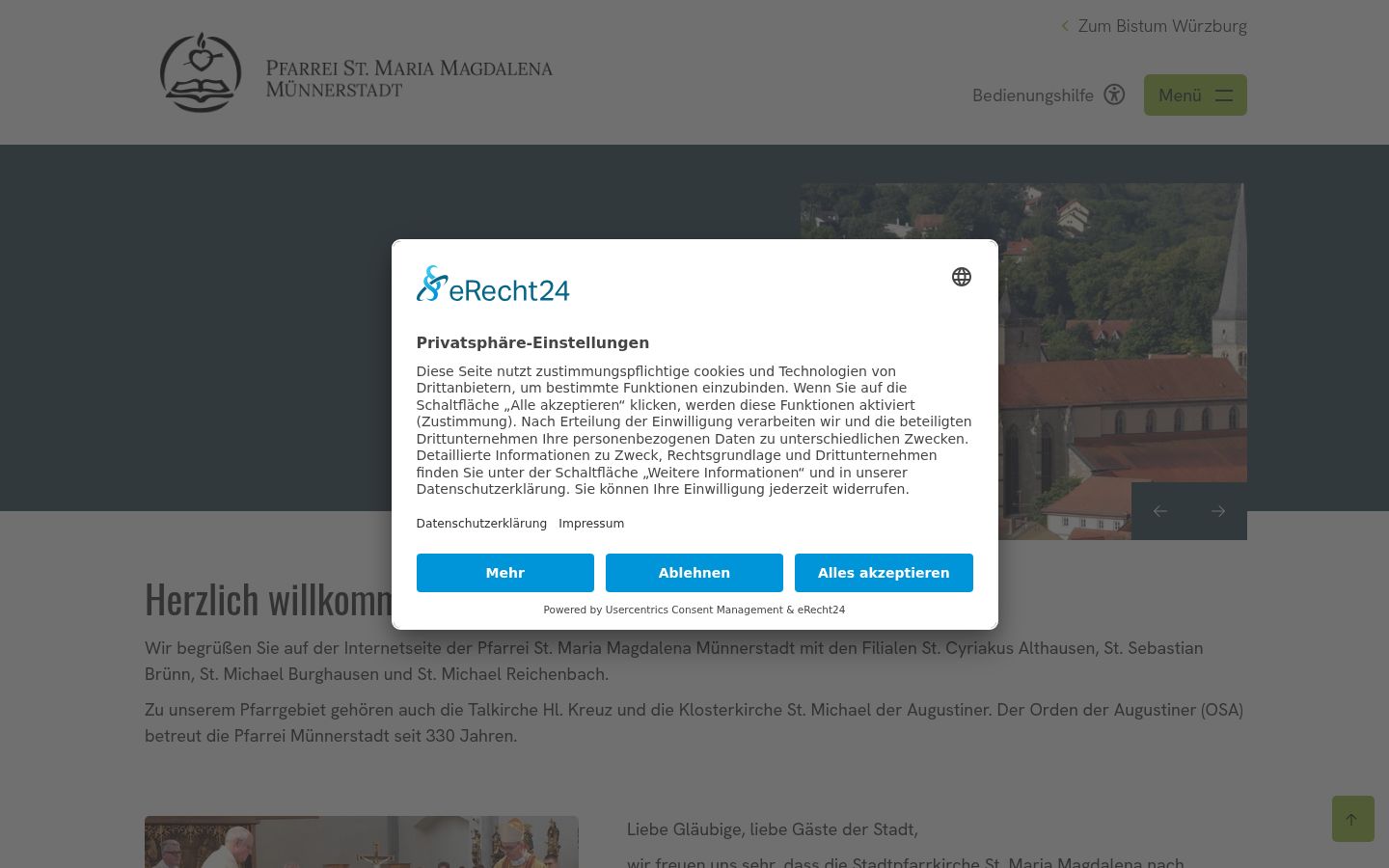 Screenshot of the consent banner shown before any interaction