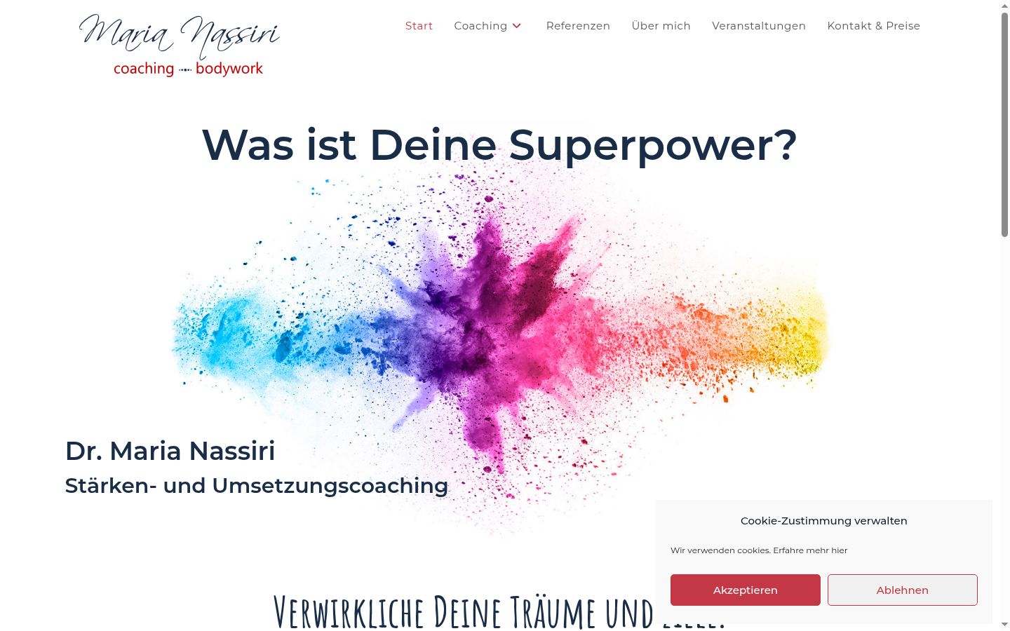 Screenshot del banner di consenso mostrato prima di qualsiasi interazione