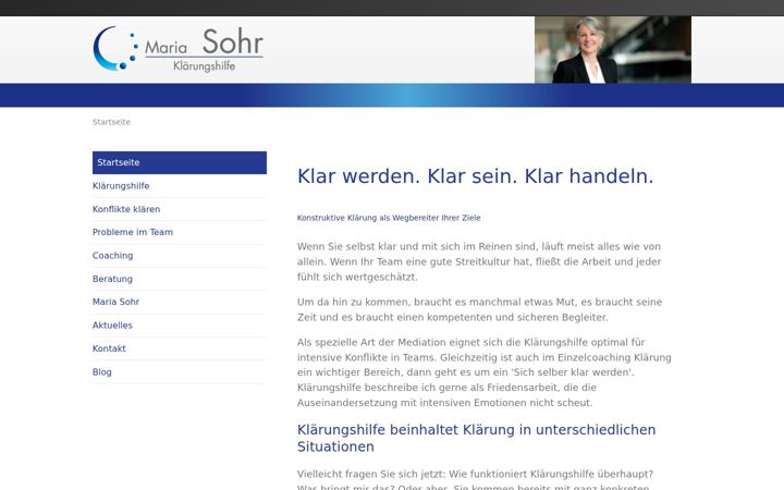 Screenshot of maria-sohr-klaerungshilfe.de