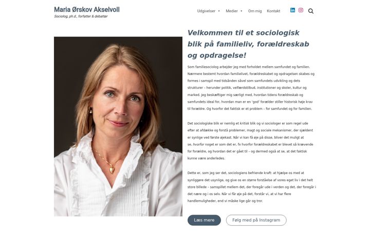 Screenshot of mariaakselvoll.dk