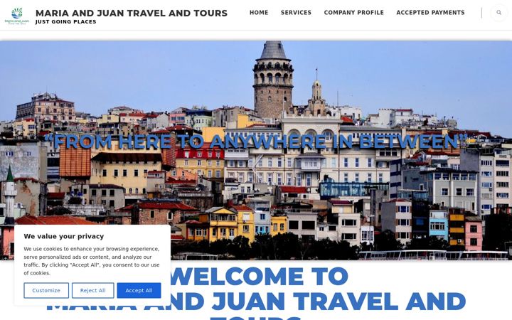 Screenshot of mariaandjuantravelandtours.com