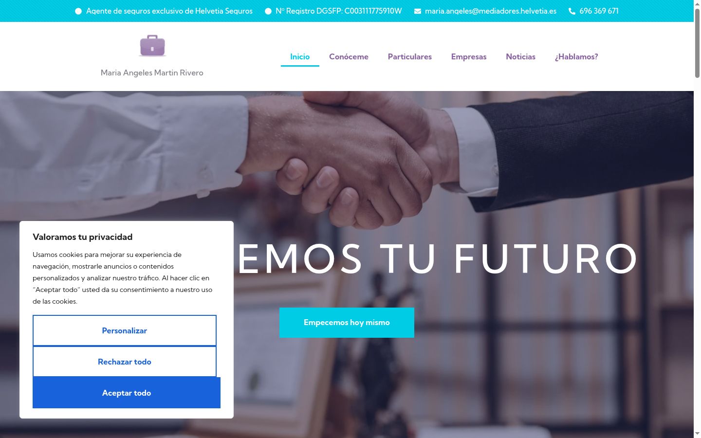 Screenshot del banner di consenso mostrato prima di qualsiasi interazione