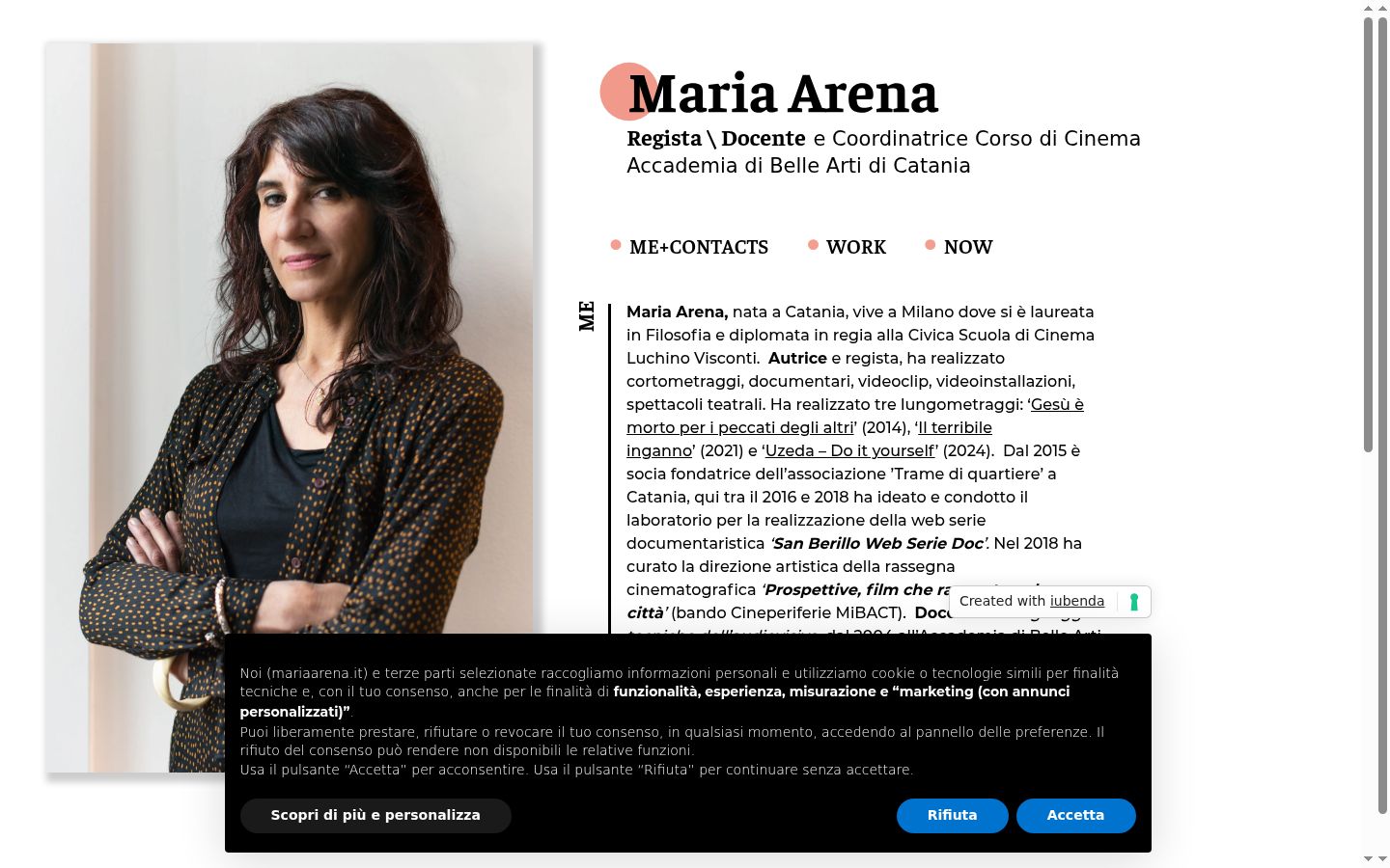 Screenshot del banner di consenso mostrato prima di qualsiasi interazione