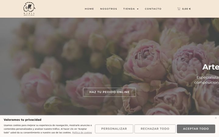 Screenshot of mariaartefloral.com