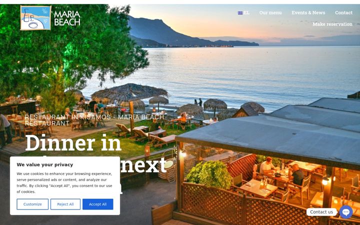 Screenshot of mariabeachrestaurant.gr