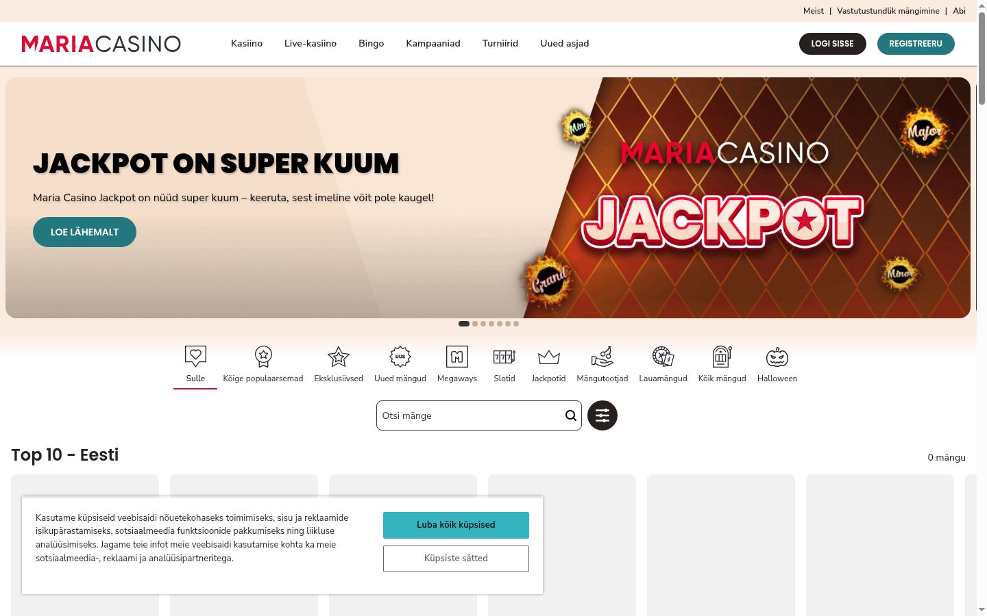Screenshot of the consent banner shown before any interaction