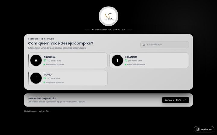 Screenshot of mariacharmosaa.com.br