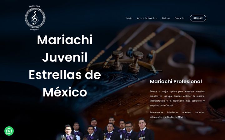 Screenshot of mariachijuvestrellasdemexico.com