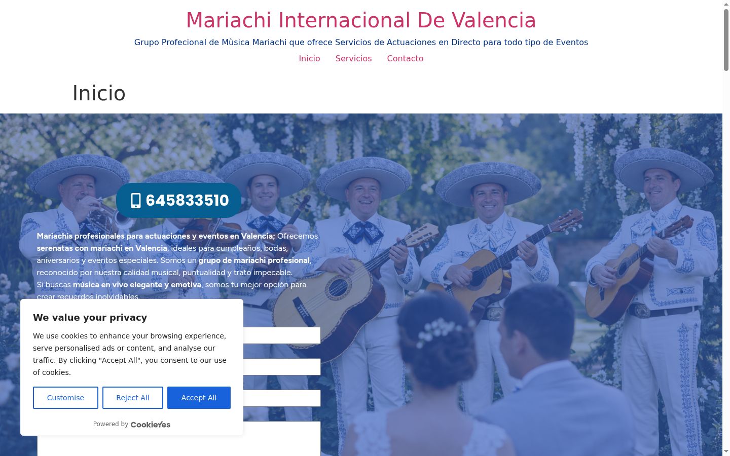 Screenshot del banner di consenso mostrato prima di qualsiasi interazione