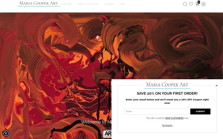 Screenshot of mariacooperart.com