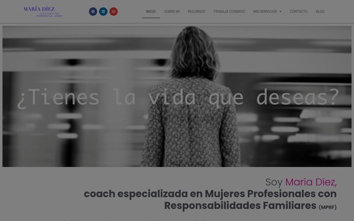Screenshot of mariadiezcoach.com