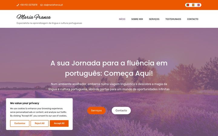Screenshot of mariafranca.pt