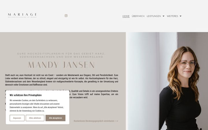 Screenshot of mariage-hochzeitsplanung.de