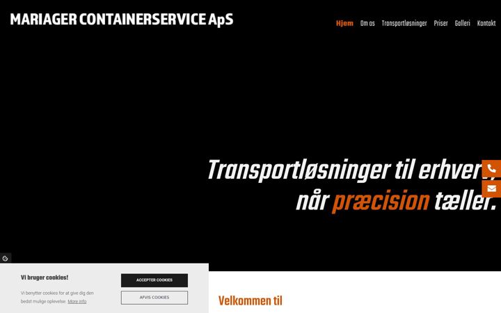 Screenshot of mariagercontainer.dk