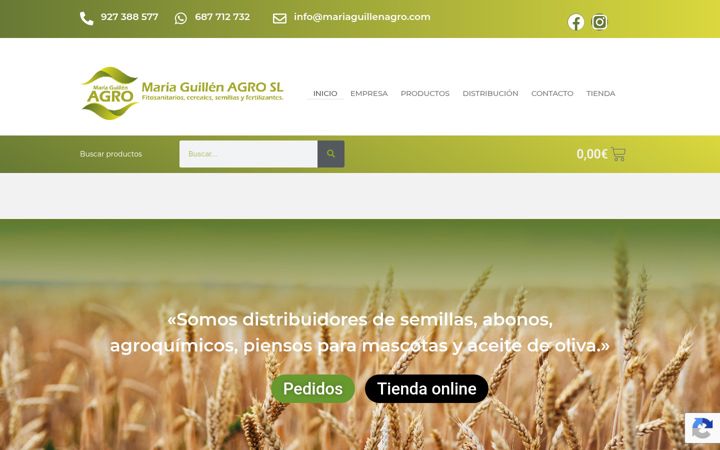 Screenshot of mariaguillenagro.com