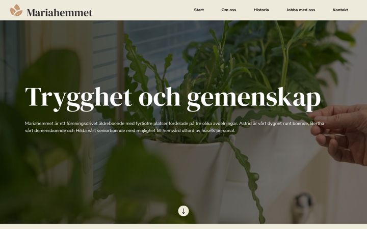 Screenshot of mariahemmet.fi