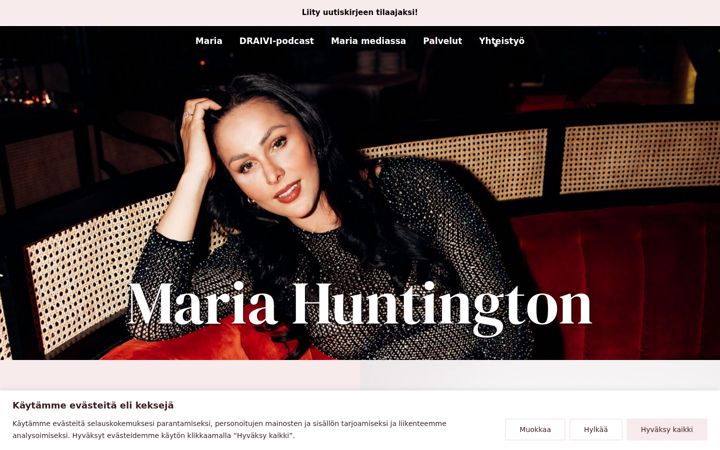 Screenshot of mariahuntington.fi