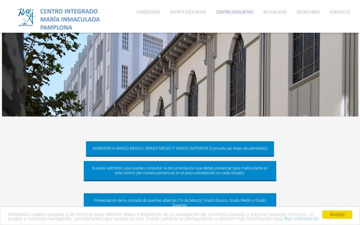 Screenshot of mariainmaculadapamplona.com
