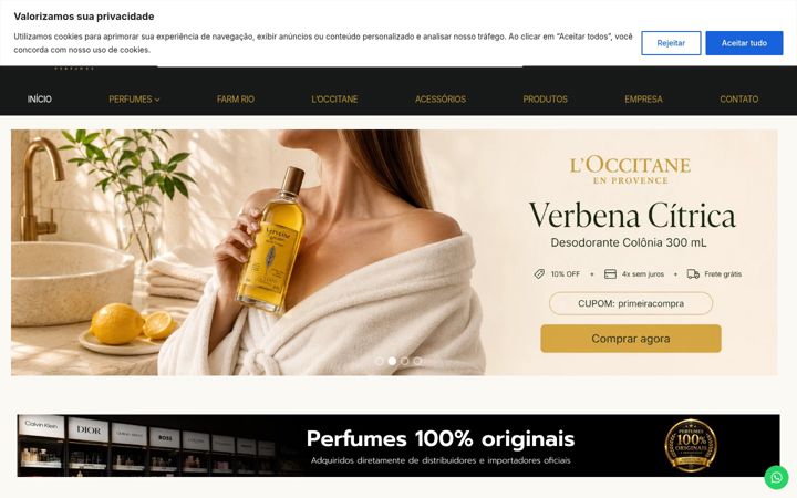 Screenshot of mariaisabelperfumaria.com.br