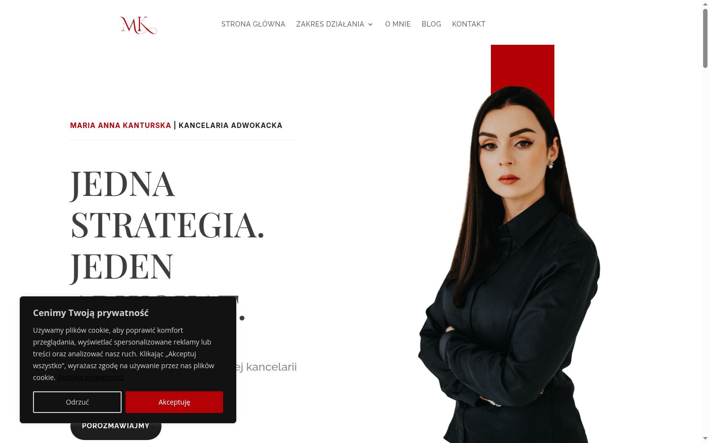 Zrzut ekranu banera zgody wyświetlanego przed jakąkolwiek interakcją