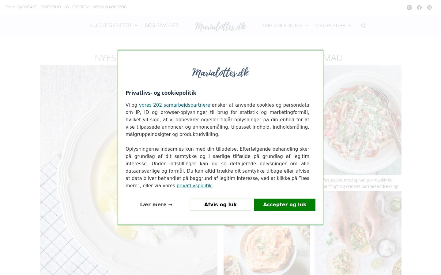Screenshot del banner di consenso mostrato prima di qualsiasi interazione
