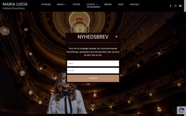 Skärmbild av marialucia.dk