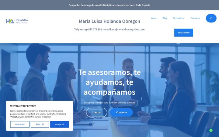 Screenshot of marialuisaholandaabogada.com