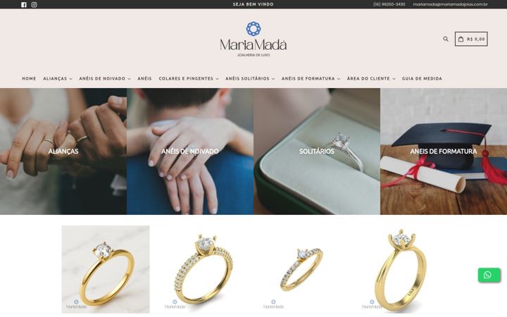Screenshot of mariamadajoias.com.br