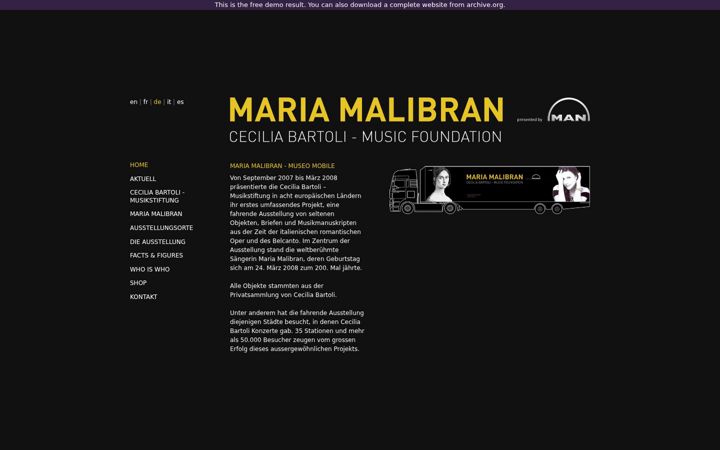 Screenshot of mariamalibran.net