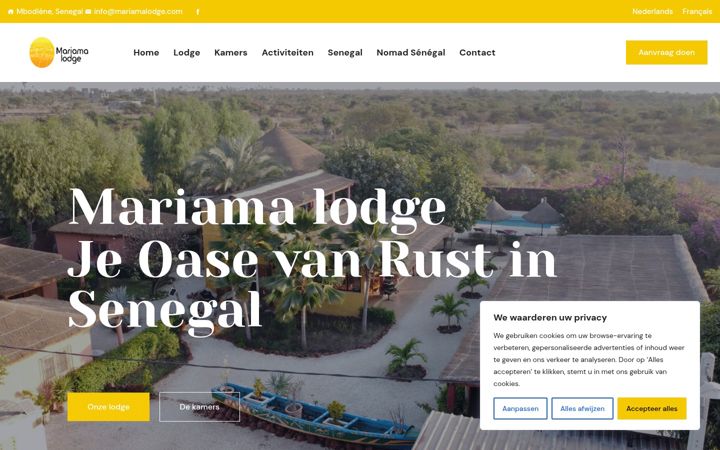 Screenshot of mariamalodge.com