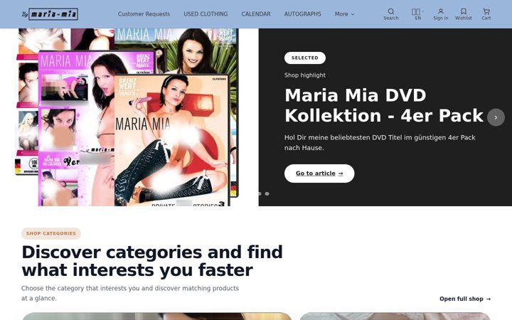 Screenshot of mariamia.shop