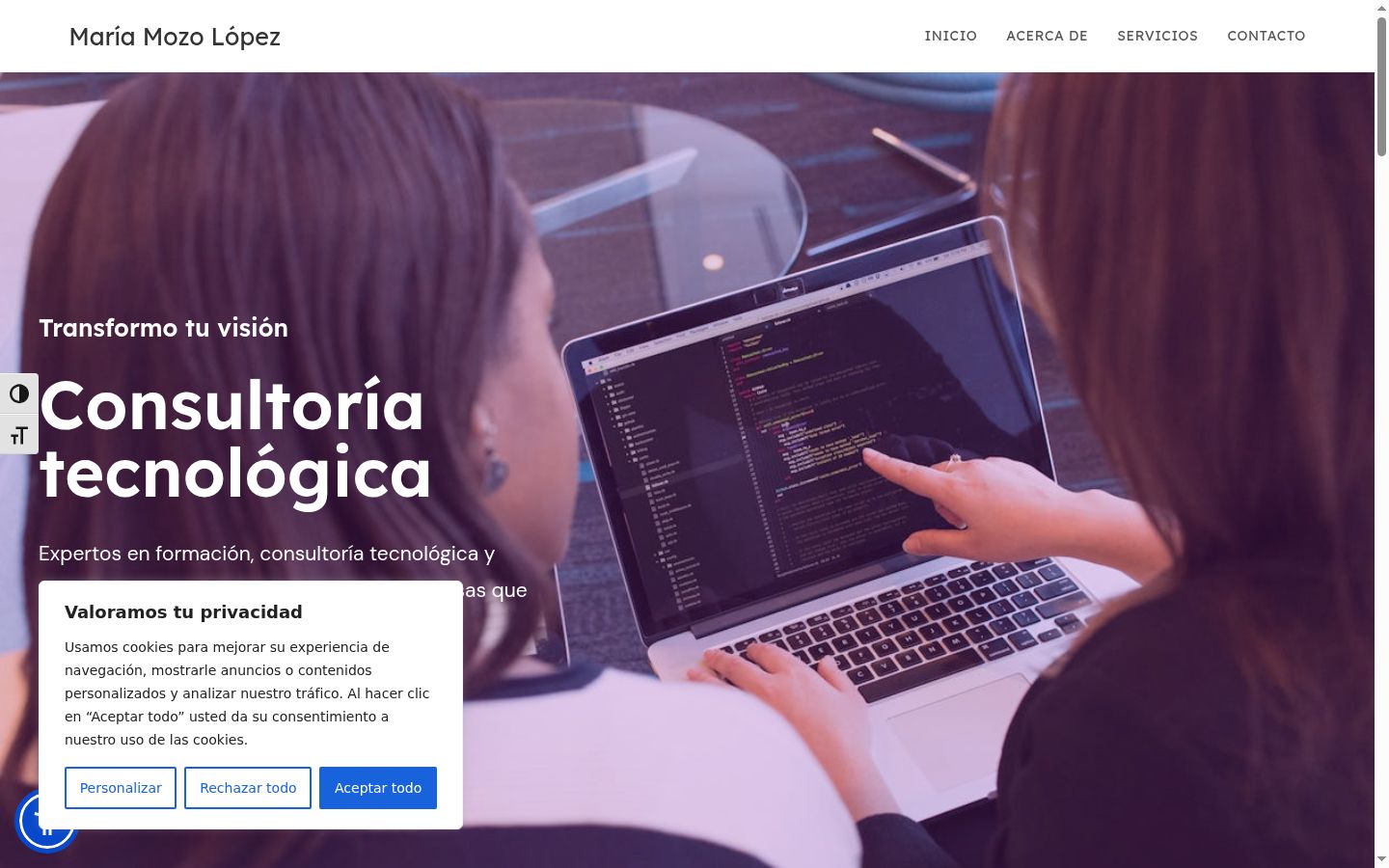 Screenshot del banner di consenso mostrato prima di qualsiasi interazione