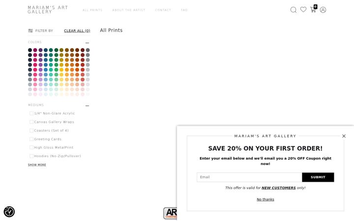 Screenshot of mariamsartgallery.com