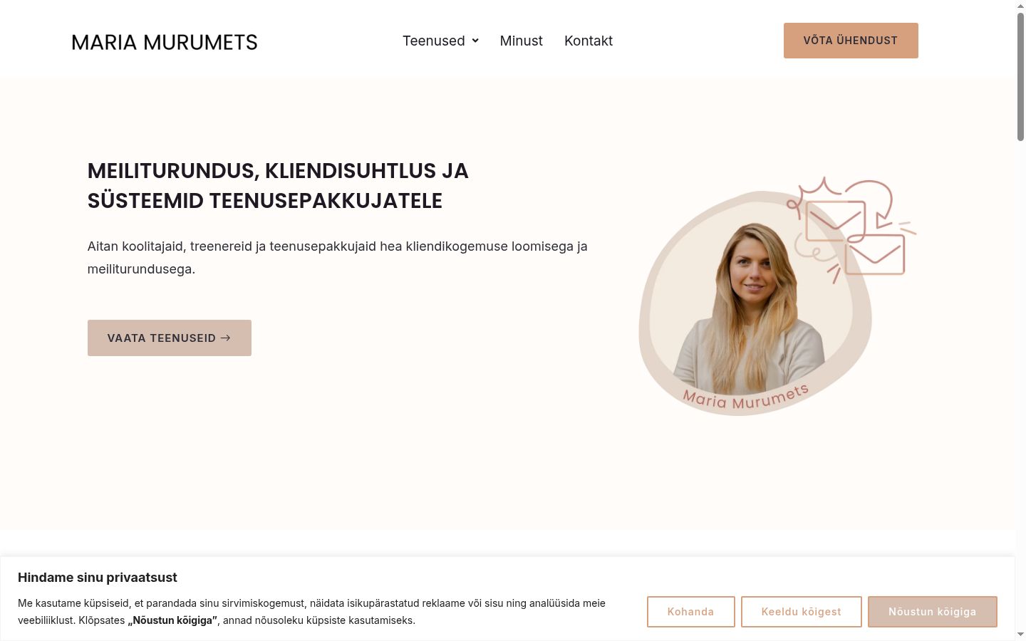 Snímek obrazovky baneru souhlasu zobrazeného před jakoukoli interakcí