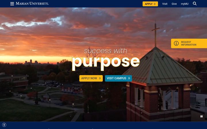Screenshot of marian.edu