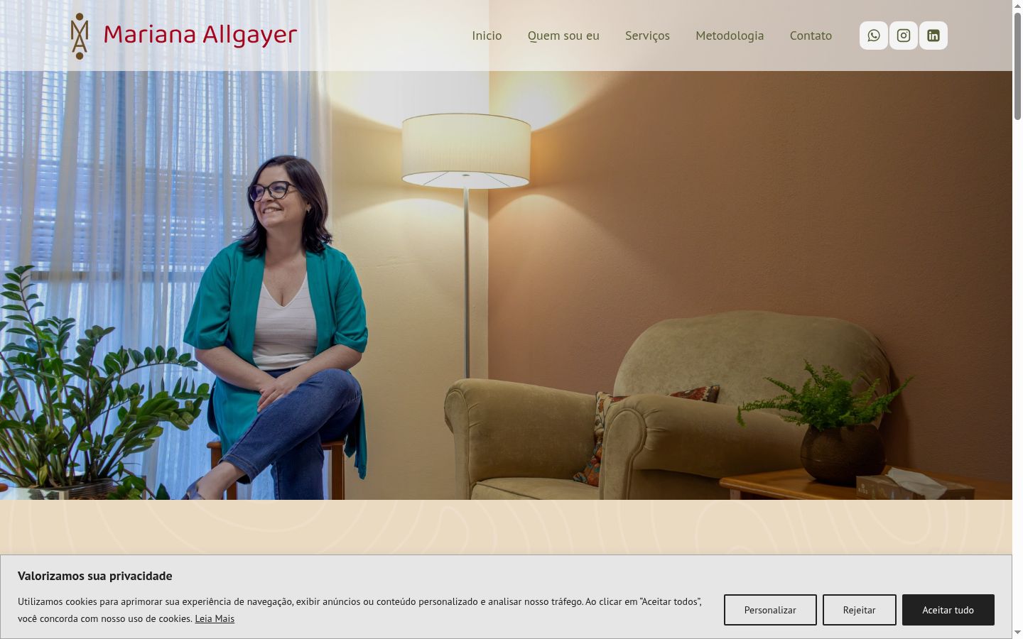 Screenshot del banner di consenso mostrato prima di qualsiasi interazione