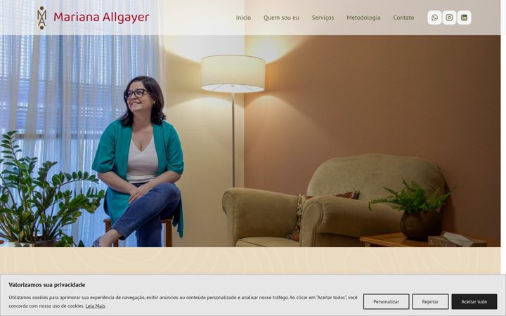 Screenshot of marianaallgayer.com.br
