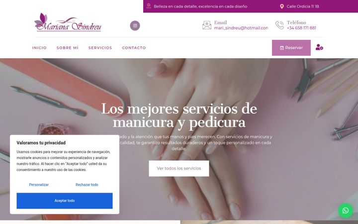 Screenshot of marianasindreunails.com