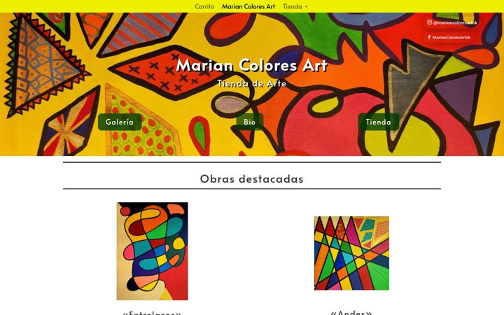 Skærmbillede af mariancoloresart.com