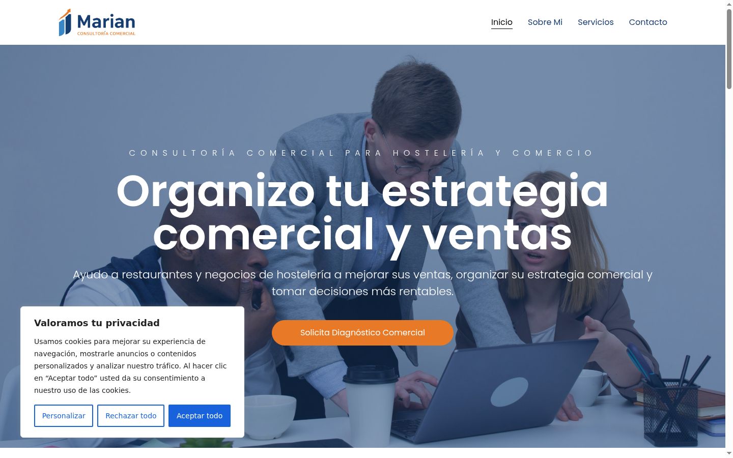 Screenshot del banner di consenso mostrato prima di qualsiasi interazione