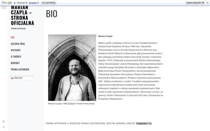 Screenshot of marianczapla.pl