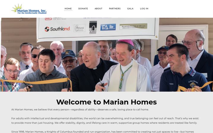 Kuvakaappaus sivustosta marianhomes.org