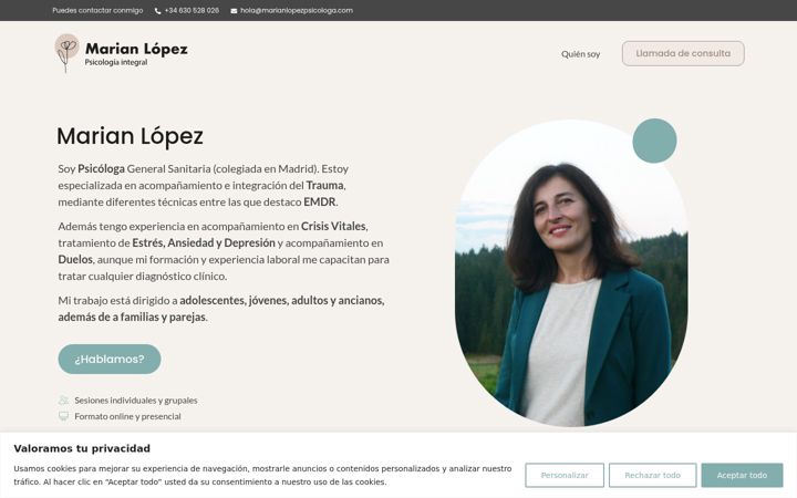 Screenshot of marianlopezpsicologa.com