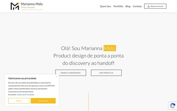 Screenshot of mariannamelo.com.br