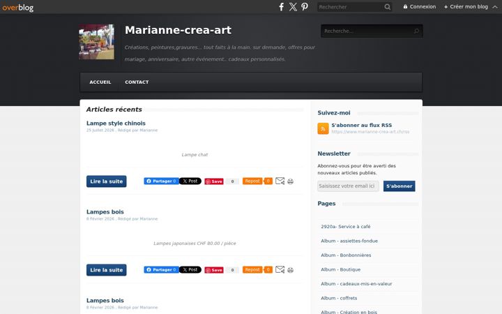 Screenshot of marianne-crea-art.ch