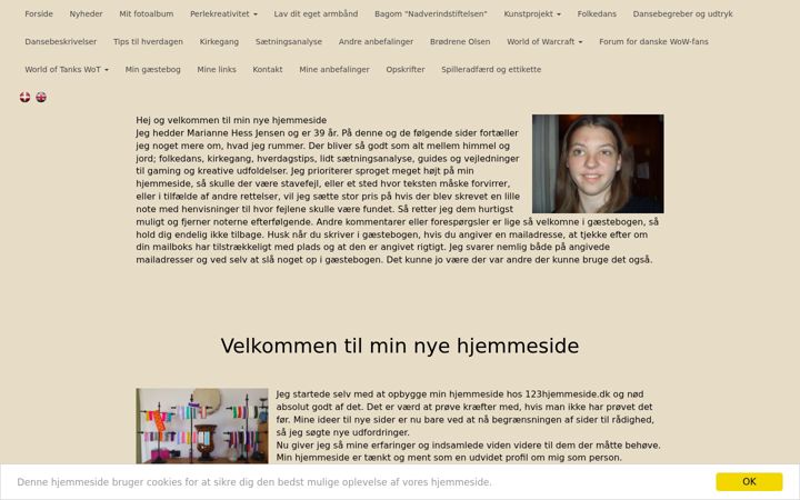 Screenshot of marianne-hess-jensen.dk