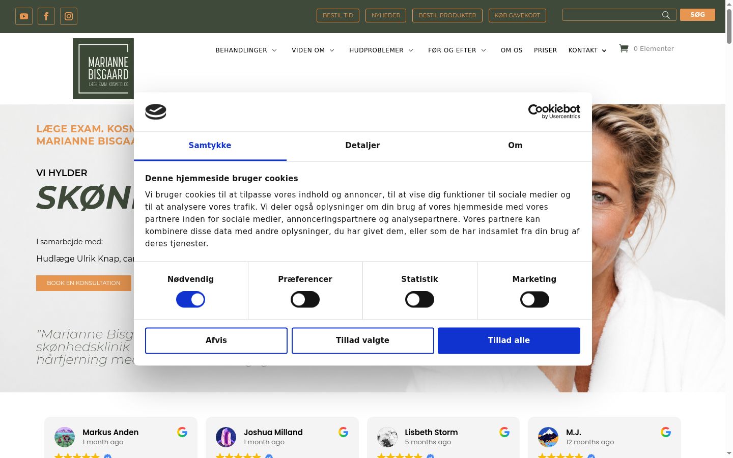 Screenshot del banner di consenso mostrato prima di qualsiasi interazione