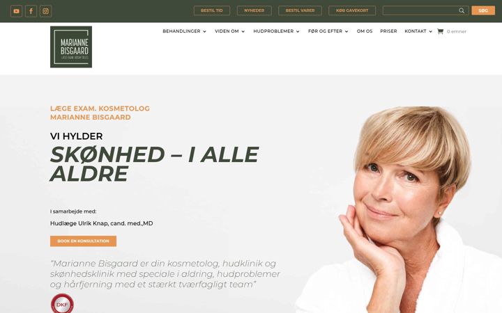 Screenshot of mariannebisgaard.dk