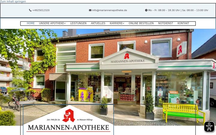 Screenshot of mariannenapotheke.de